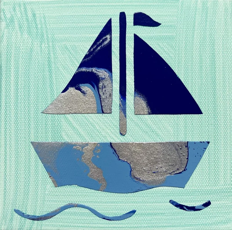 Fluid Blue Sailboat