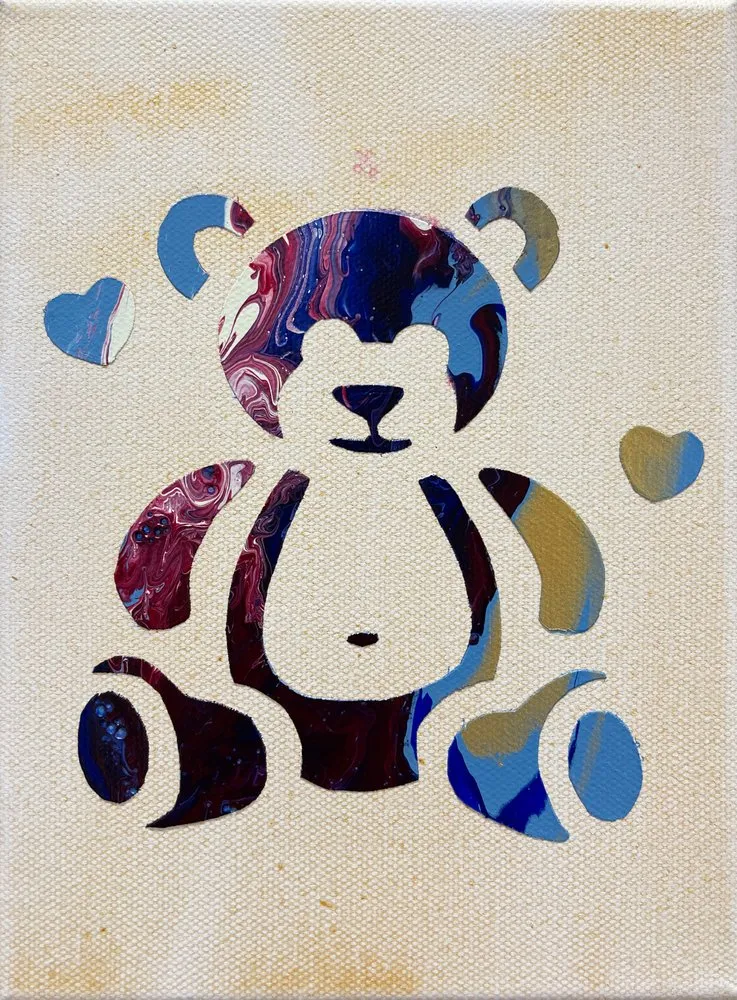 Fluid Art Teddy Bear