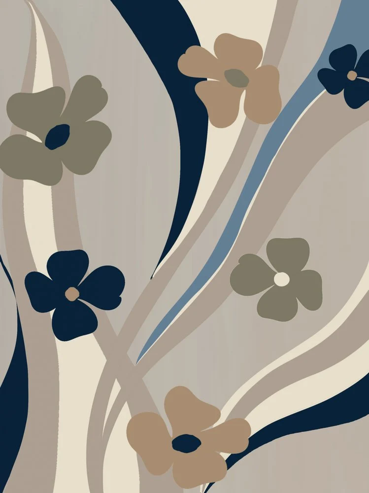 Serene Wavy Florals