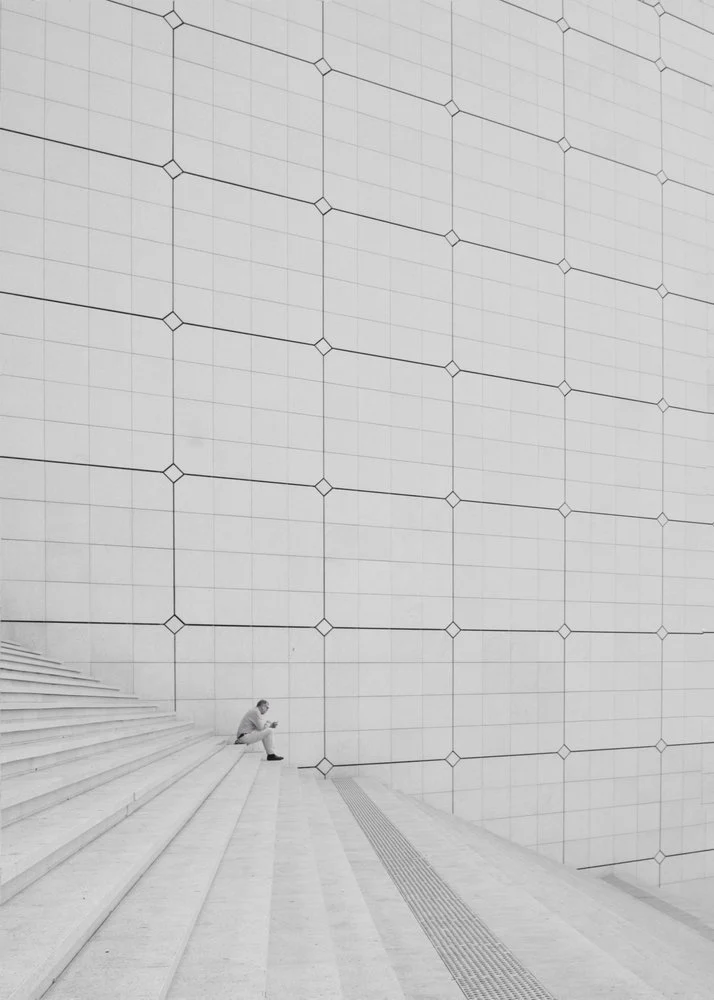 Man on Geometric Steps
