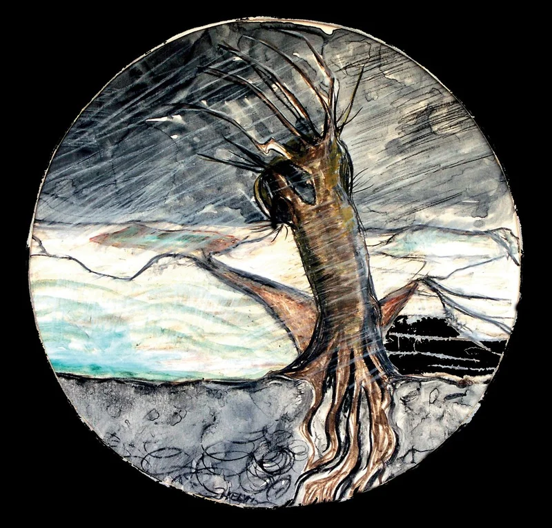 Tree Against Stormy Sky