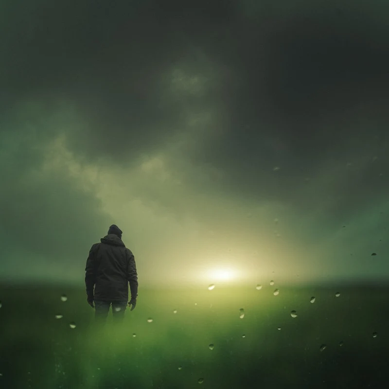 Lone Figure Green Field