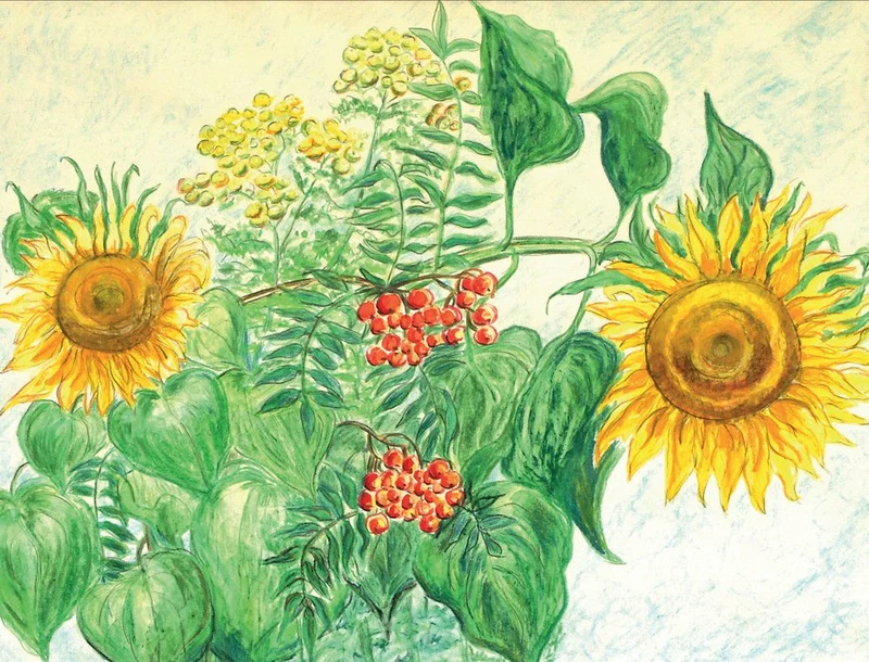 Sunflowers Autumn Berries