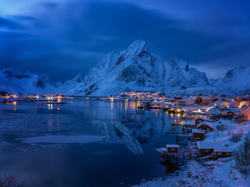 Norwegian Fjord Winter Night