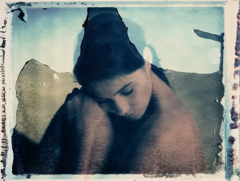 Pensive Blue Moment
