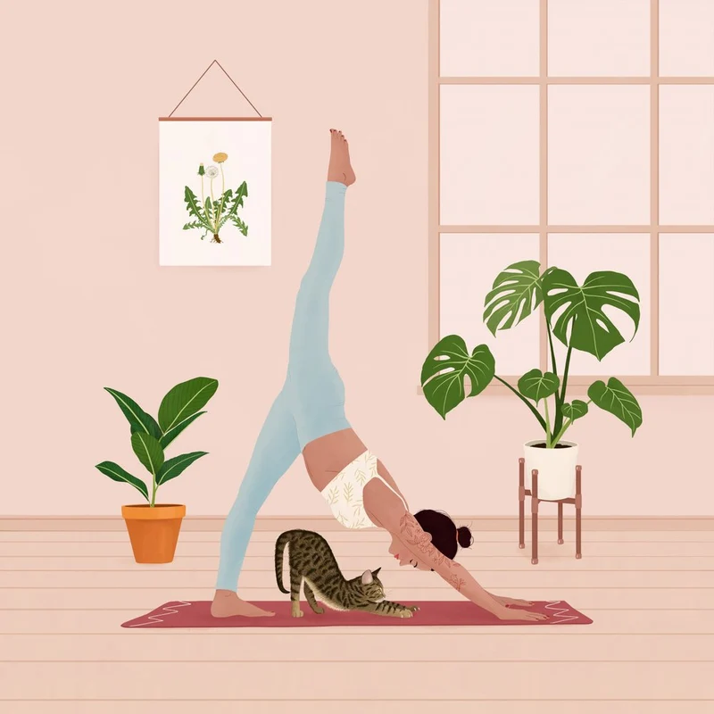 Home Yoga with Cat
