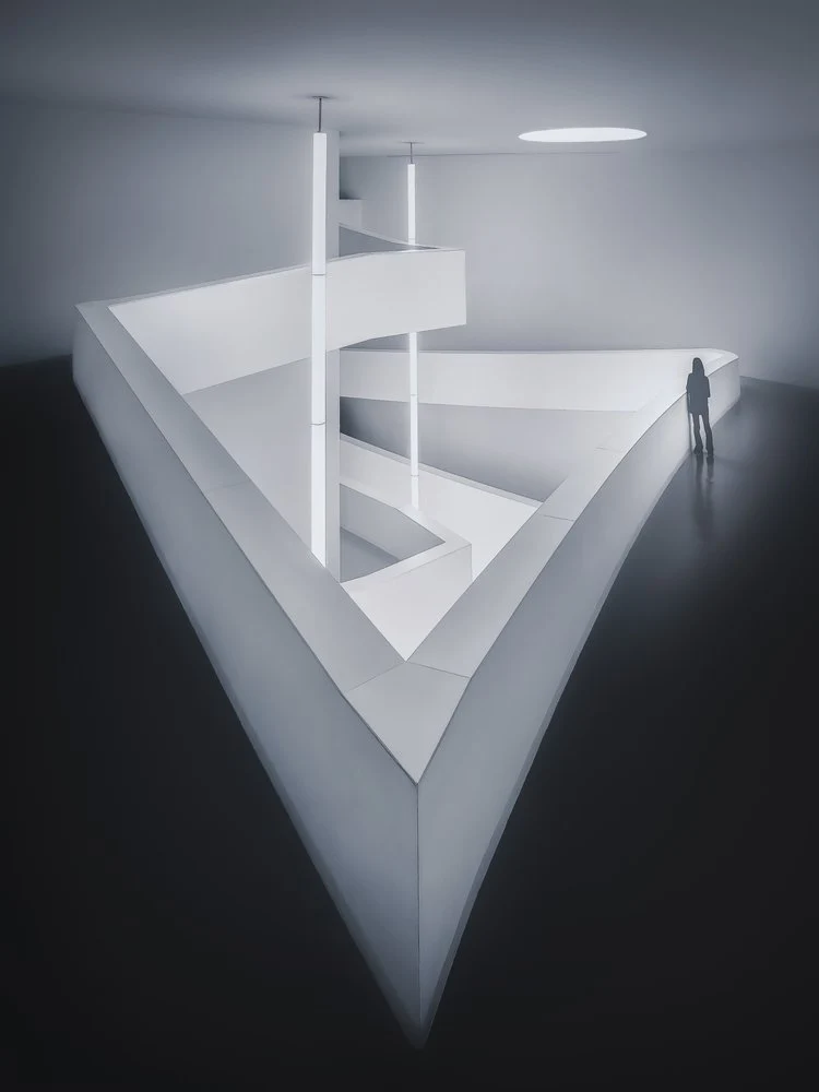 White Geometric Interior Space