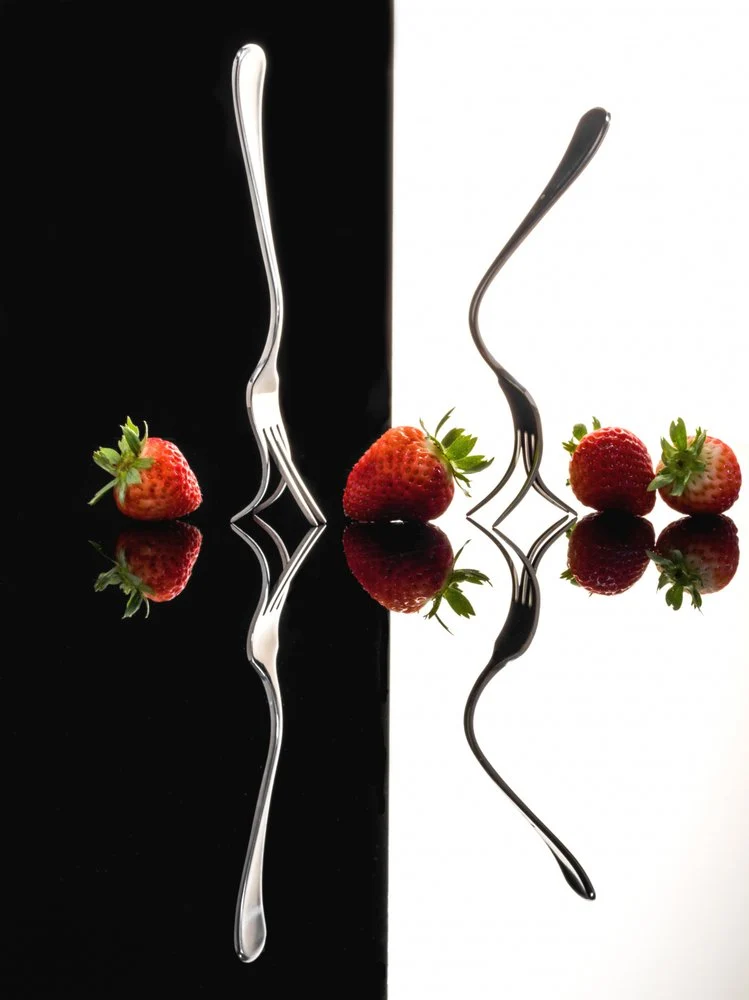 Contrasting Berries and Forks