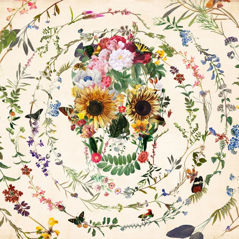Vibrant Floral Skull