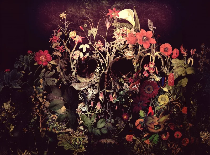 Dark Floral Skull