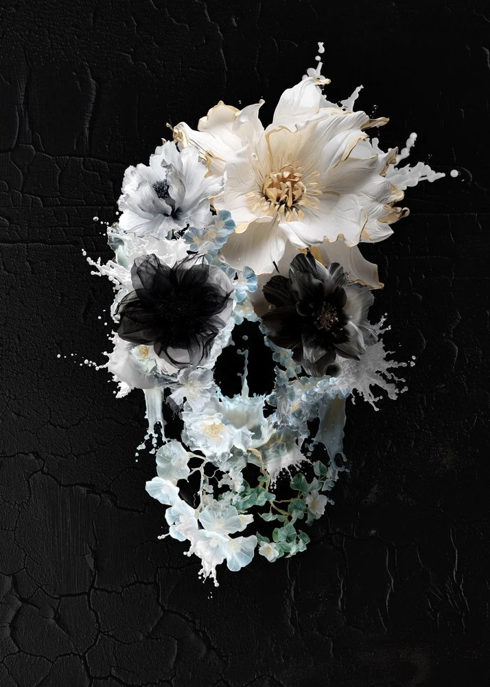 Floral Skull Splash