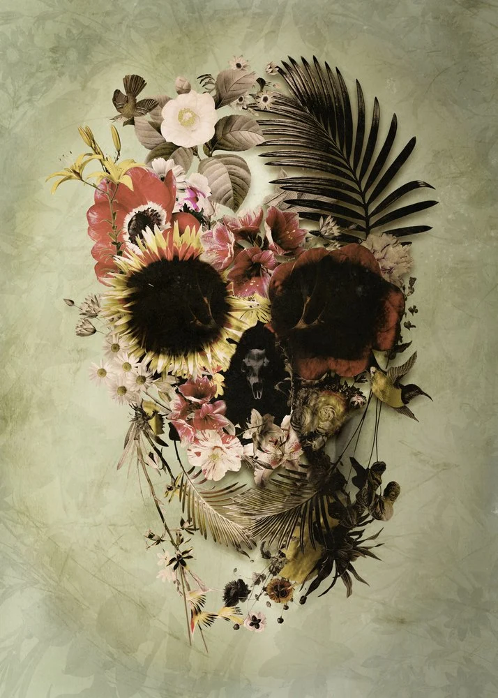 Vintage Floral Skull