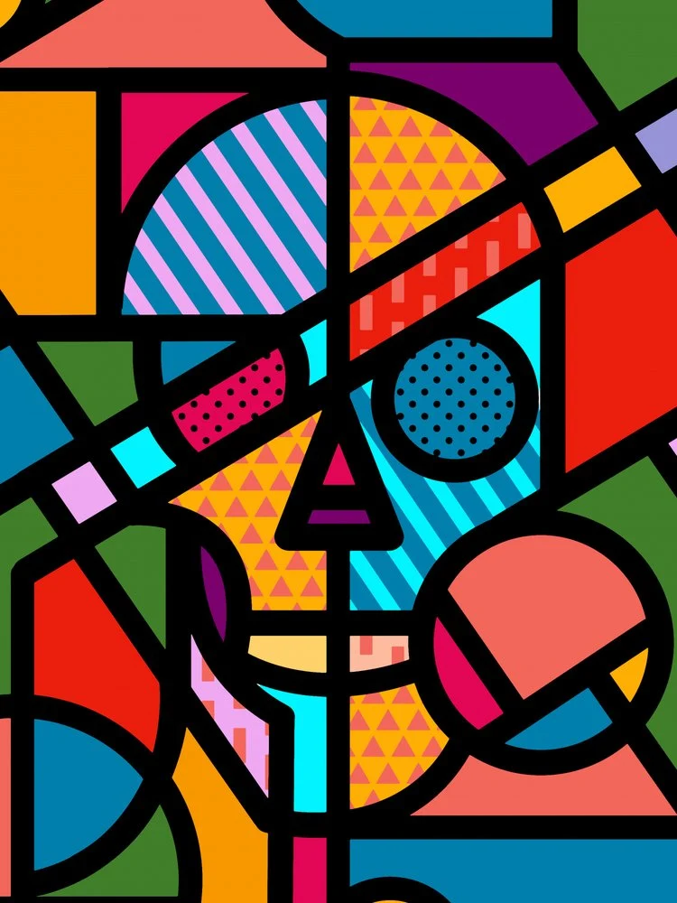 Colorful Geometric Skull