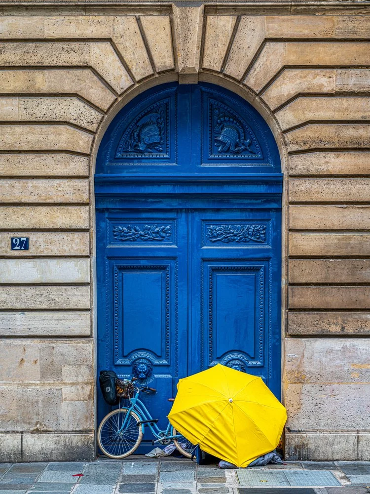 Blue Door Yellow Umbrella