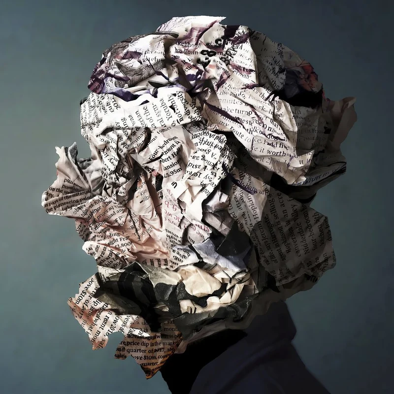 Crumpled Paper Head