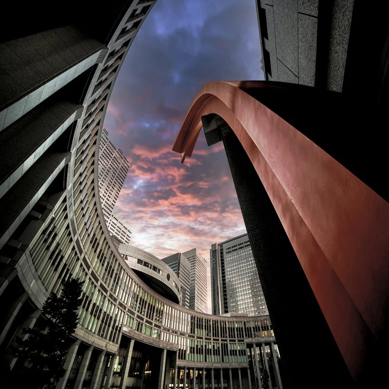 Urban Curves Sunset Sky