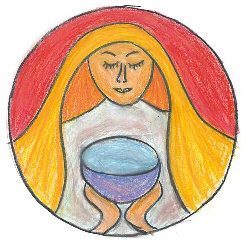 Serene Woman Holding Water