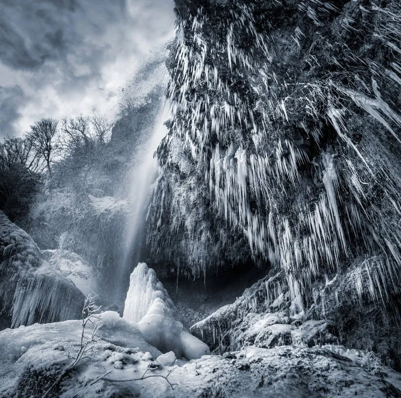 Majestic Frozen Waterfall