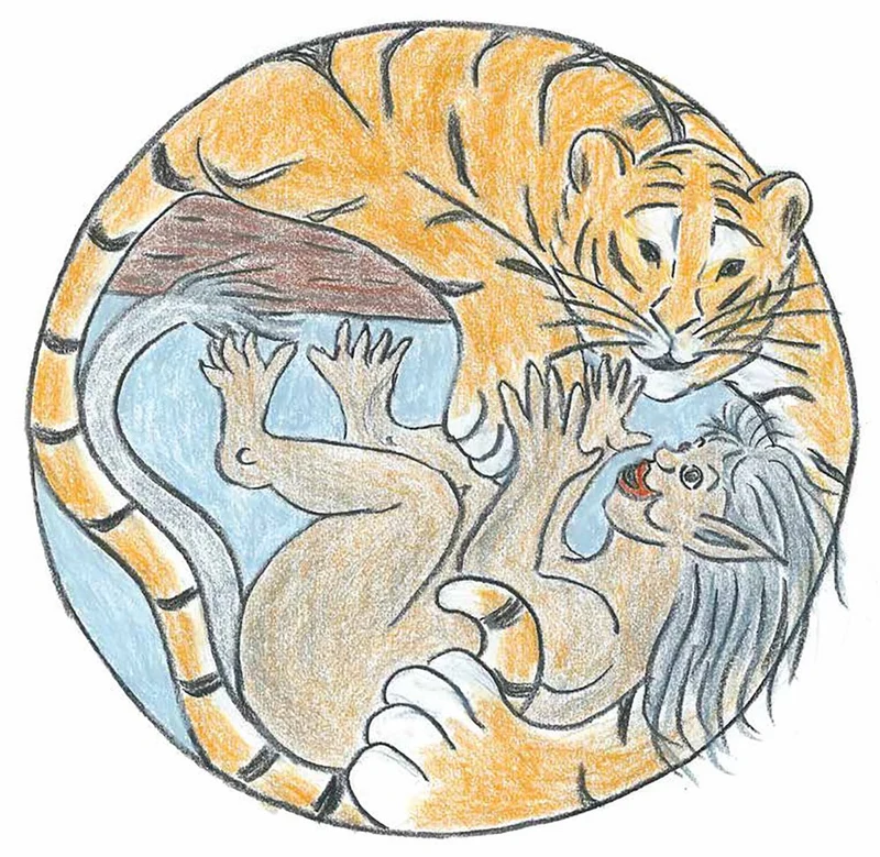 Whimsical Tiger And Imp