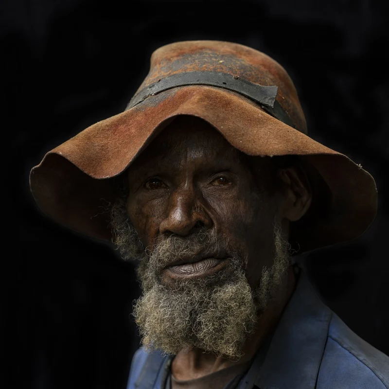 Weathered Man Gaze