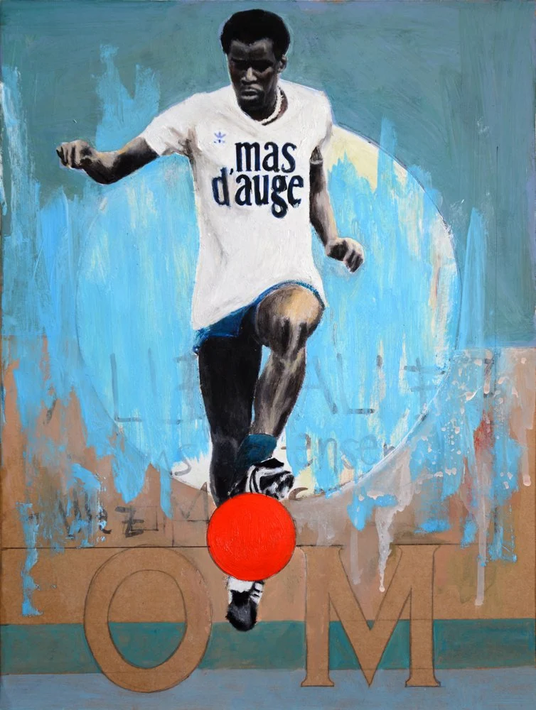 Vintage Soccer Player Dribbling