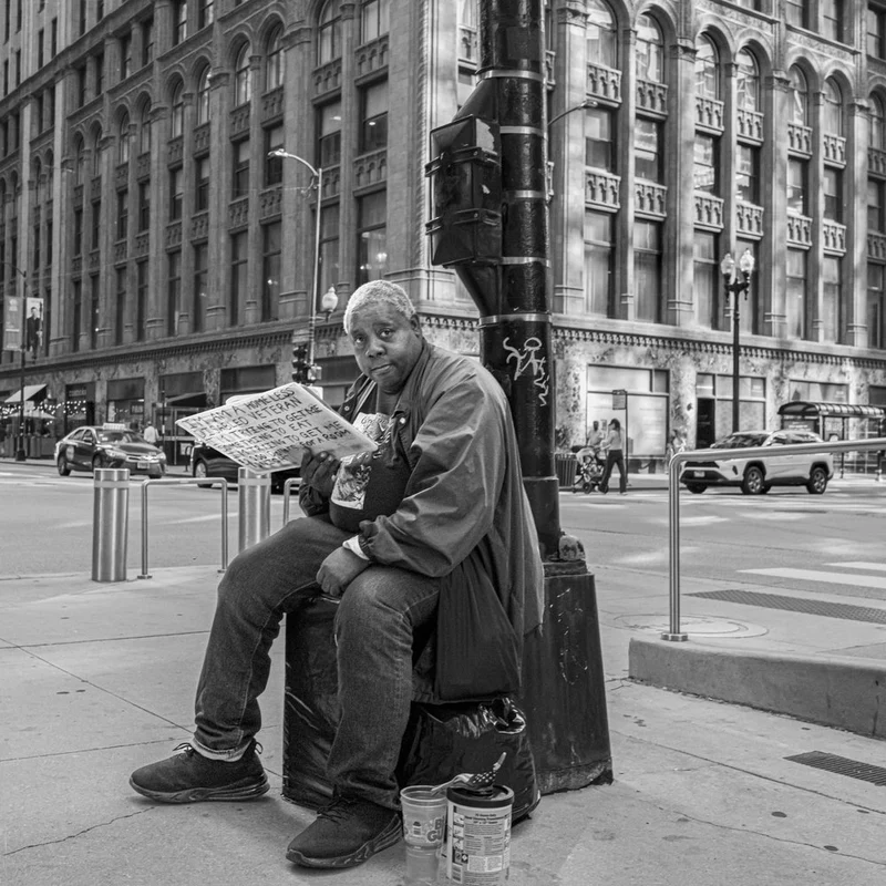 Veteran on City Street