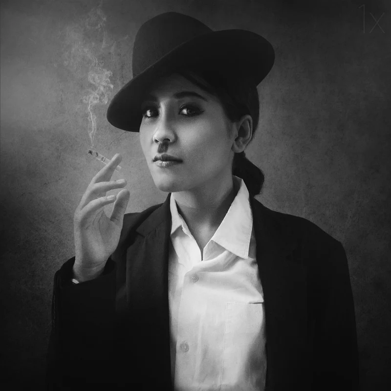 Confident Woman Smoking