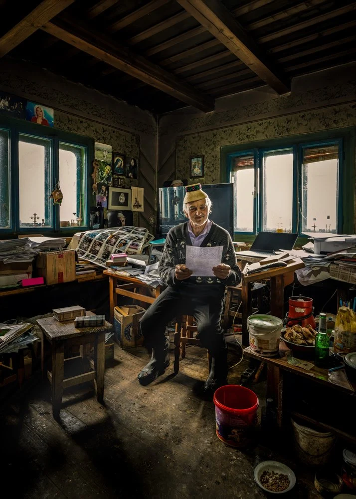 Elderly Man's Rustic Room