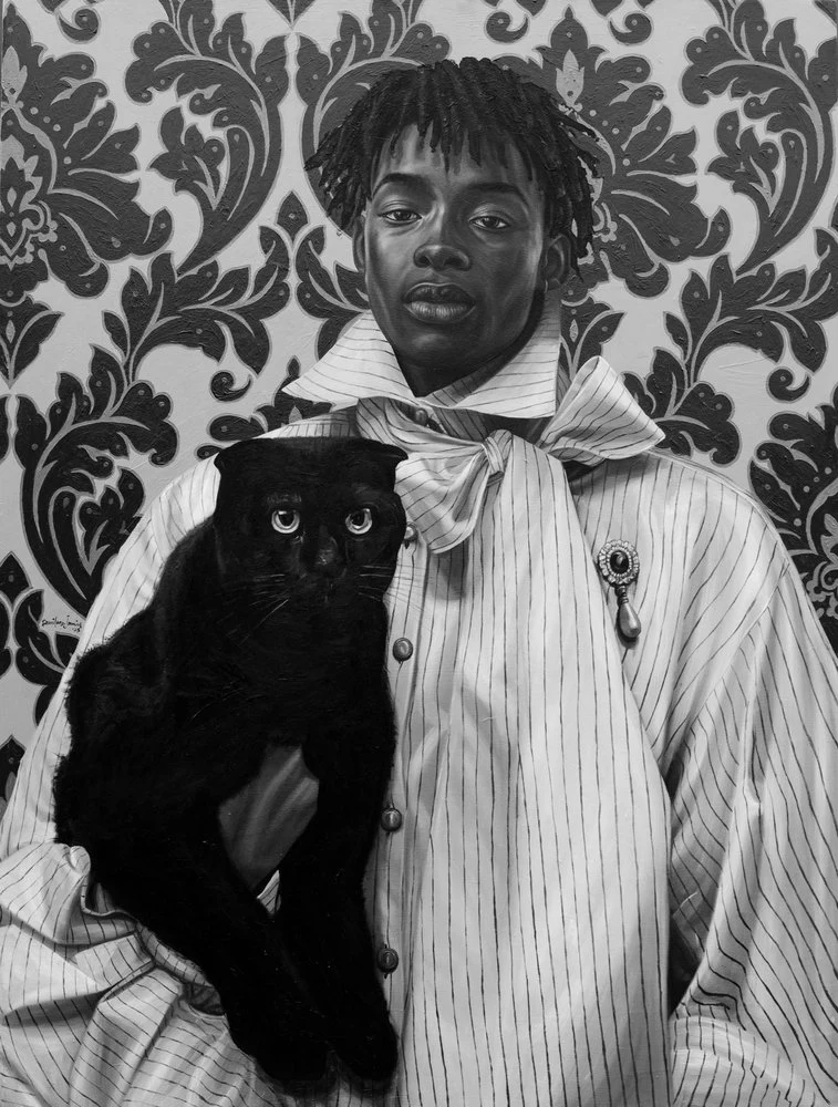 Elegant Man Black Cat