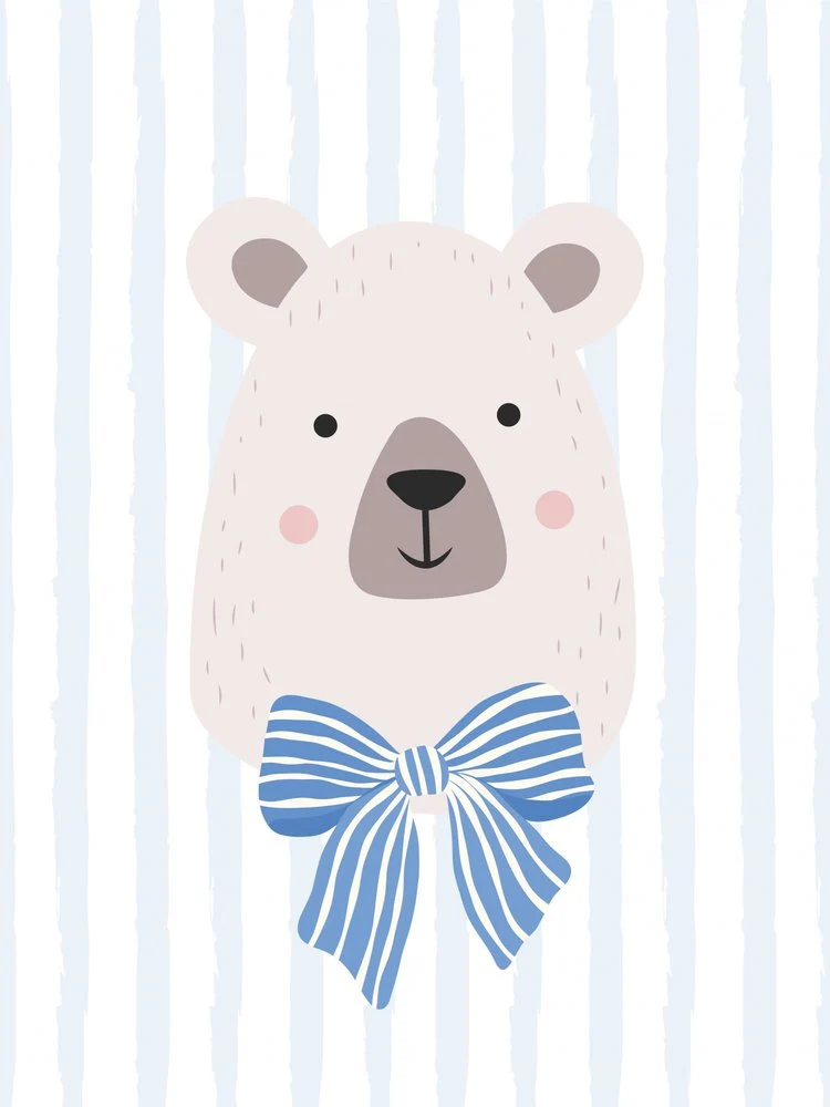 Baby Bear Blue Bow