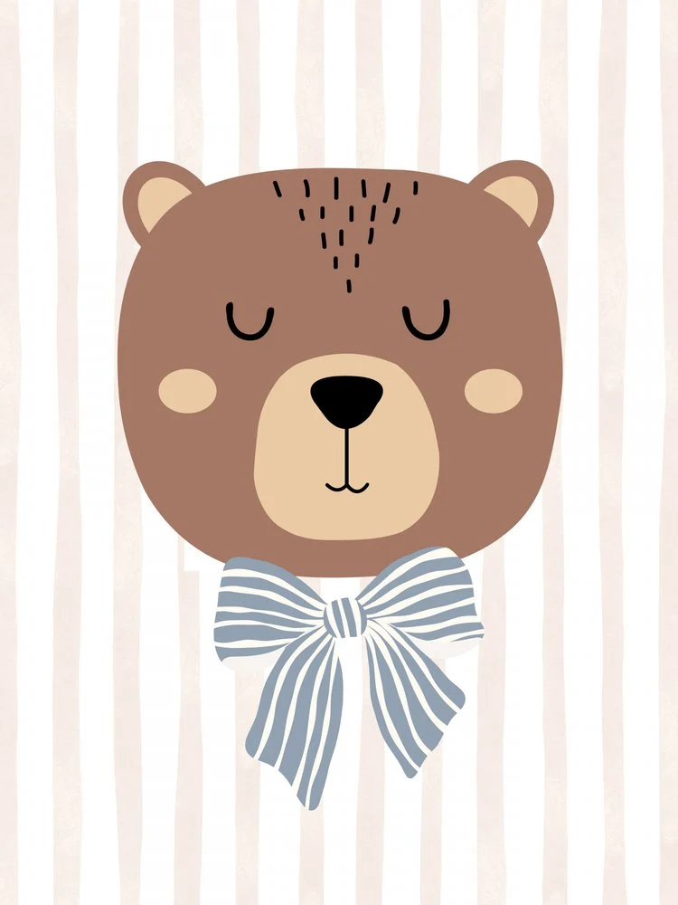 Sleepy Bear With Bow