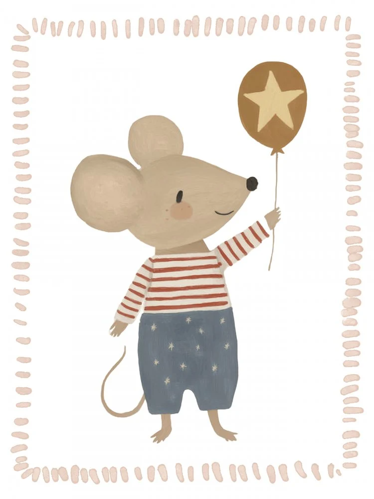 Cute Mouse with Star Balloon