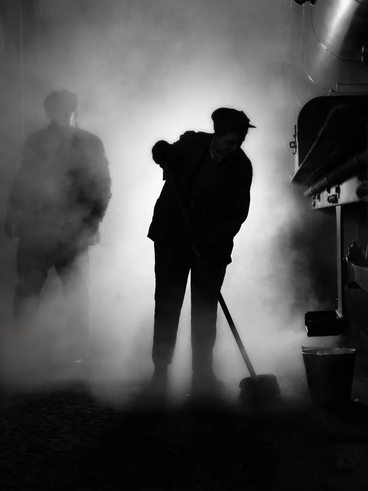 Working Man In Mist
