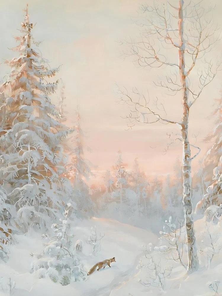 Fox in Snowy Winter Light