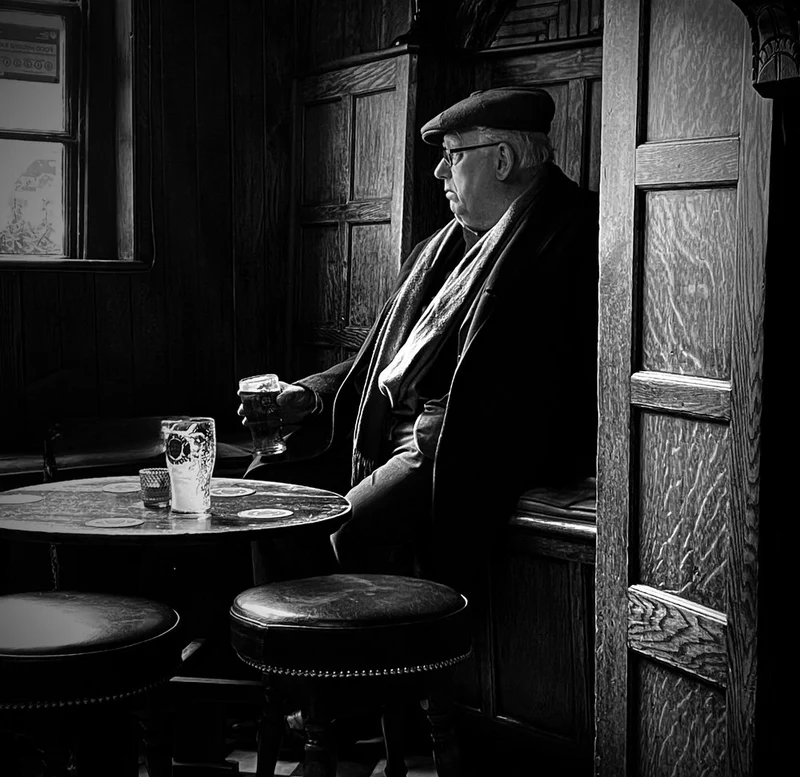 Man in Pub Window