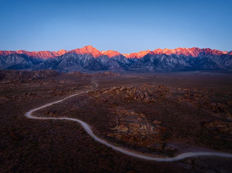 Desert Road Mountain Glow