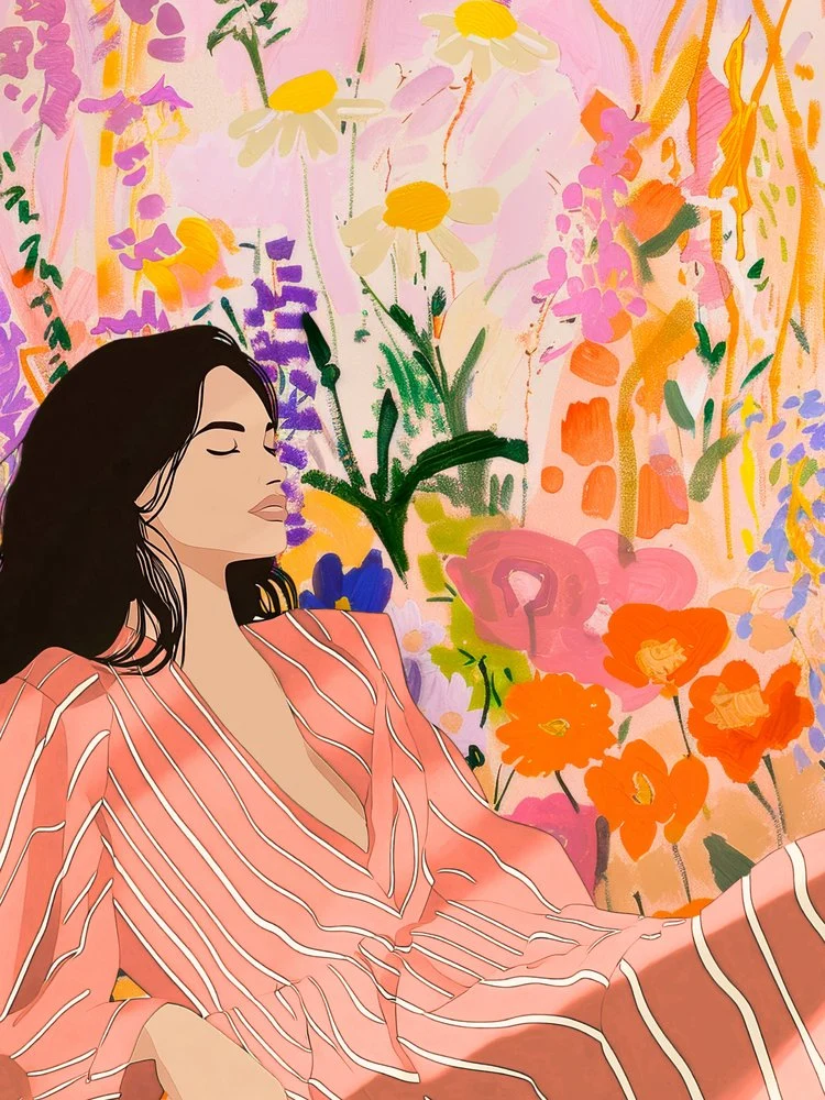 Serene Woman in Garden