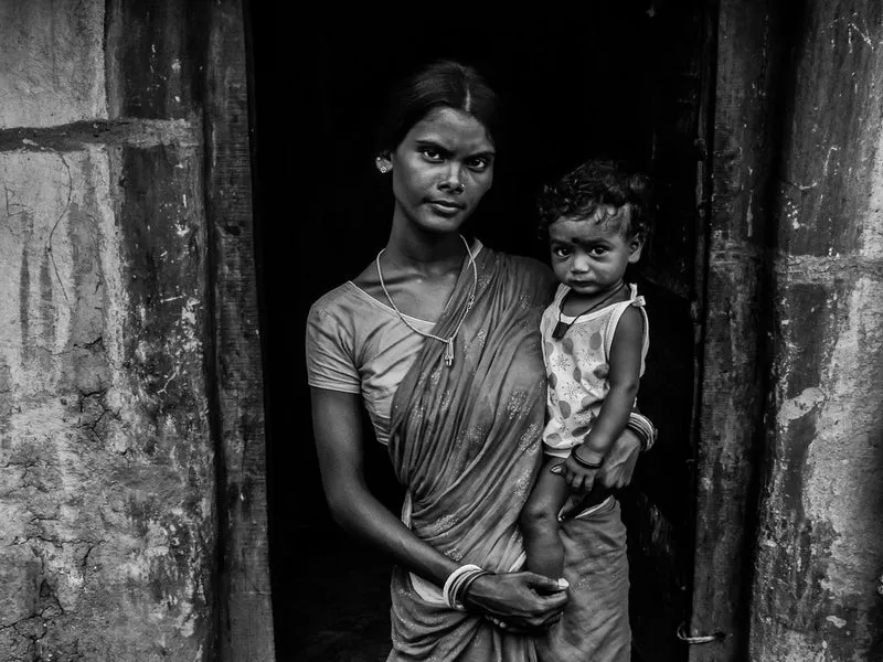 Indian Mother Child Portrait