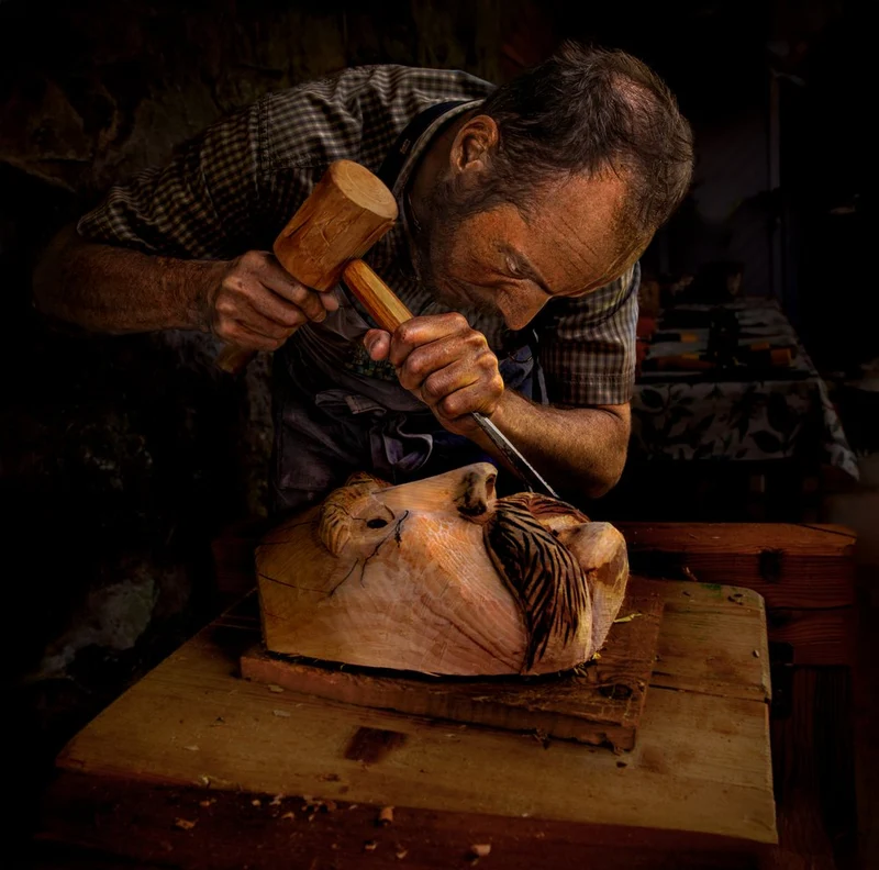 Artisan Carving Wood Mask