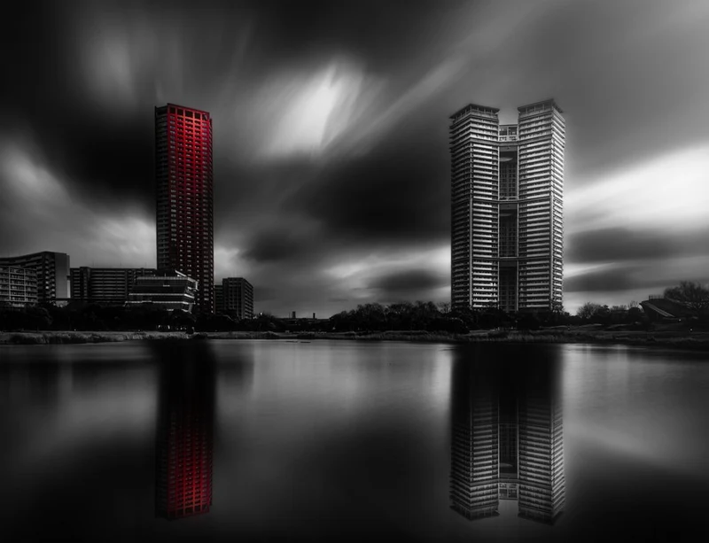 Red Skyscraper Reflection