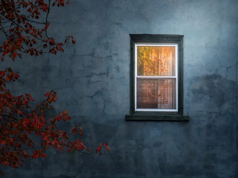 Autumn Window Reflection