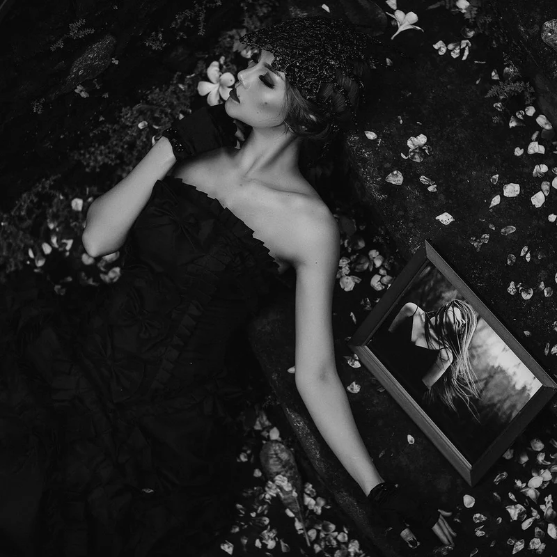 Dark Floral Reflection
