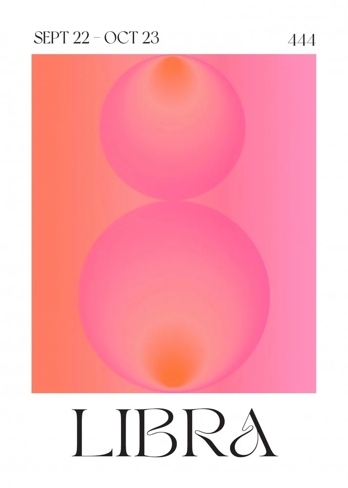 Pink Orange Libra Zodiac