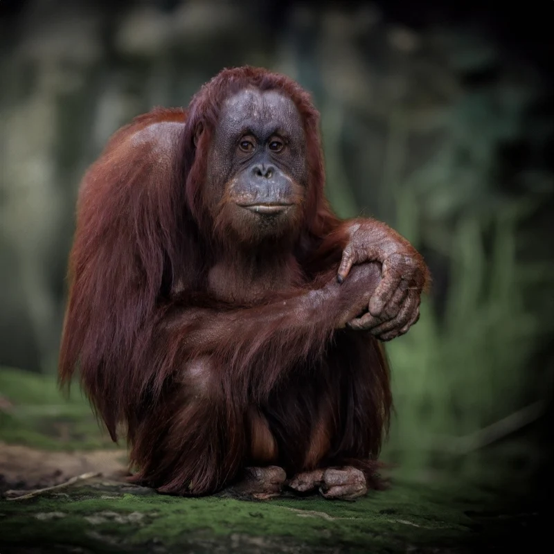 Orangutan in deep thought