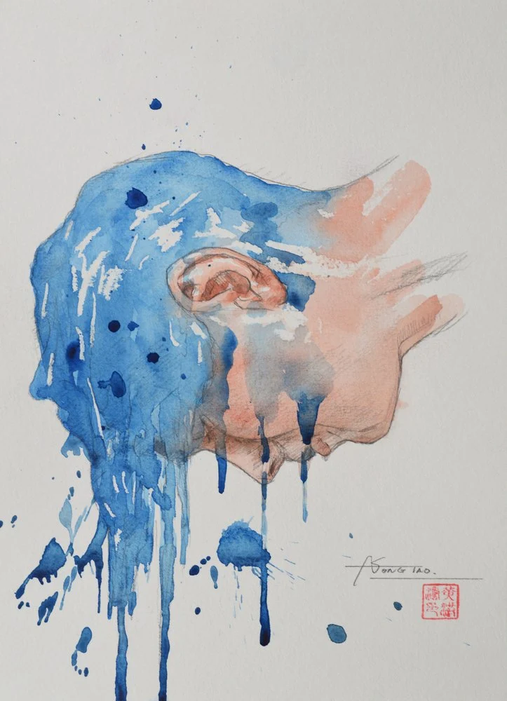 Dissolving Blue Face