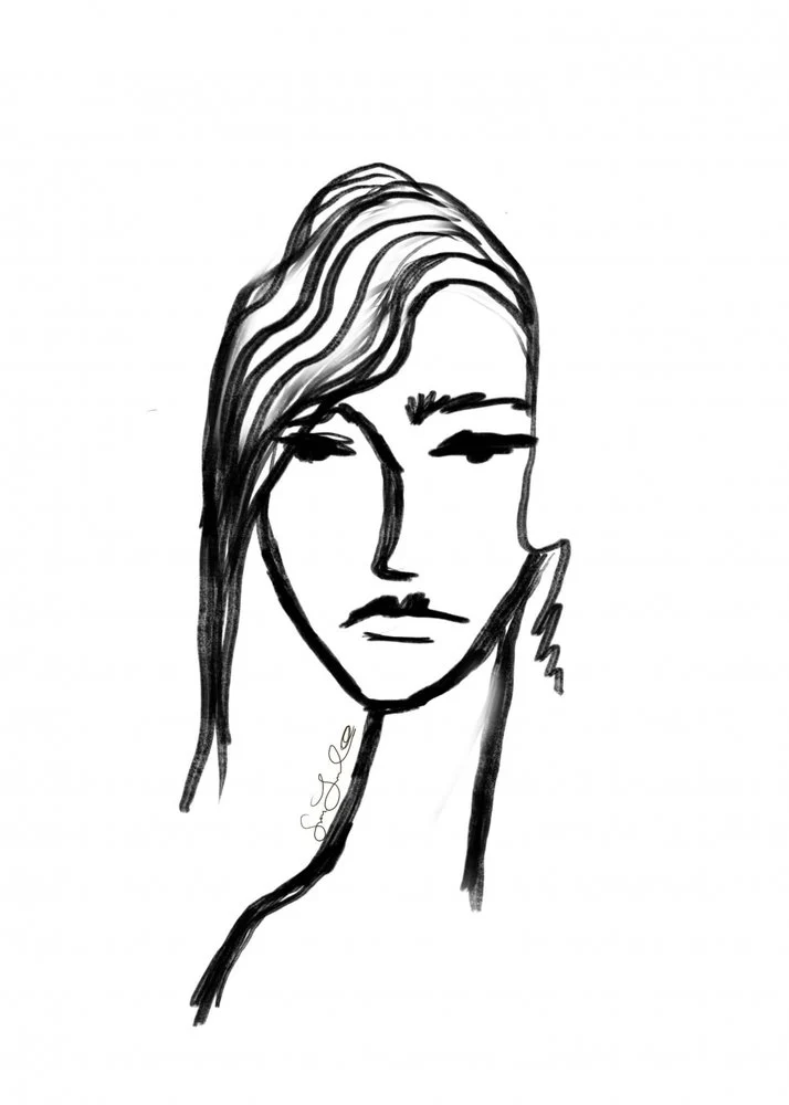Chic Line Art Portrait