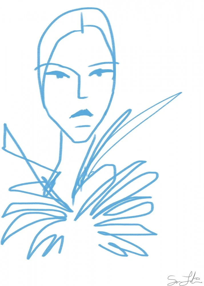 Elegant Blue Fashion Portrait