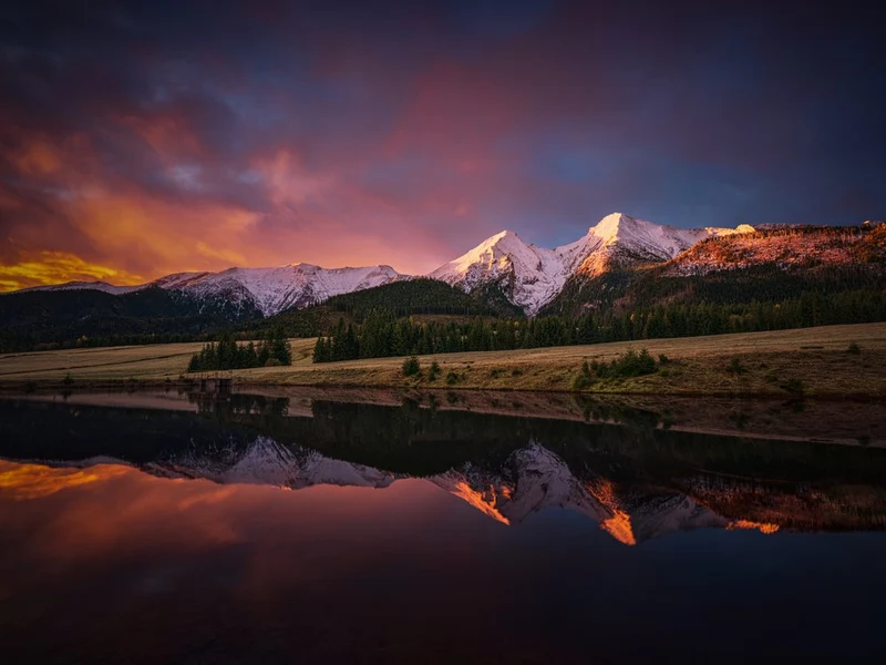 Dramatic Mountain Lake Reflection