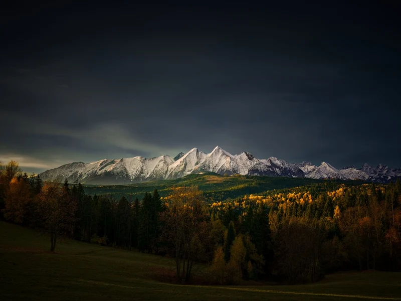 Snowy Autumn Peaks