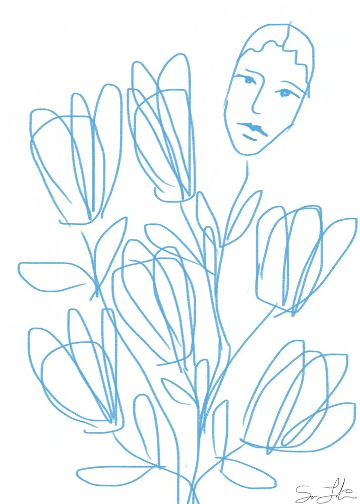 Serene Floral Face
